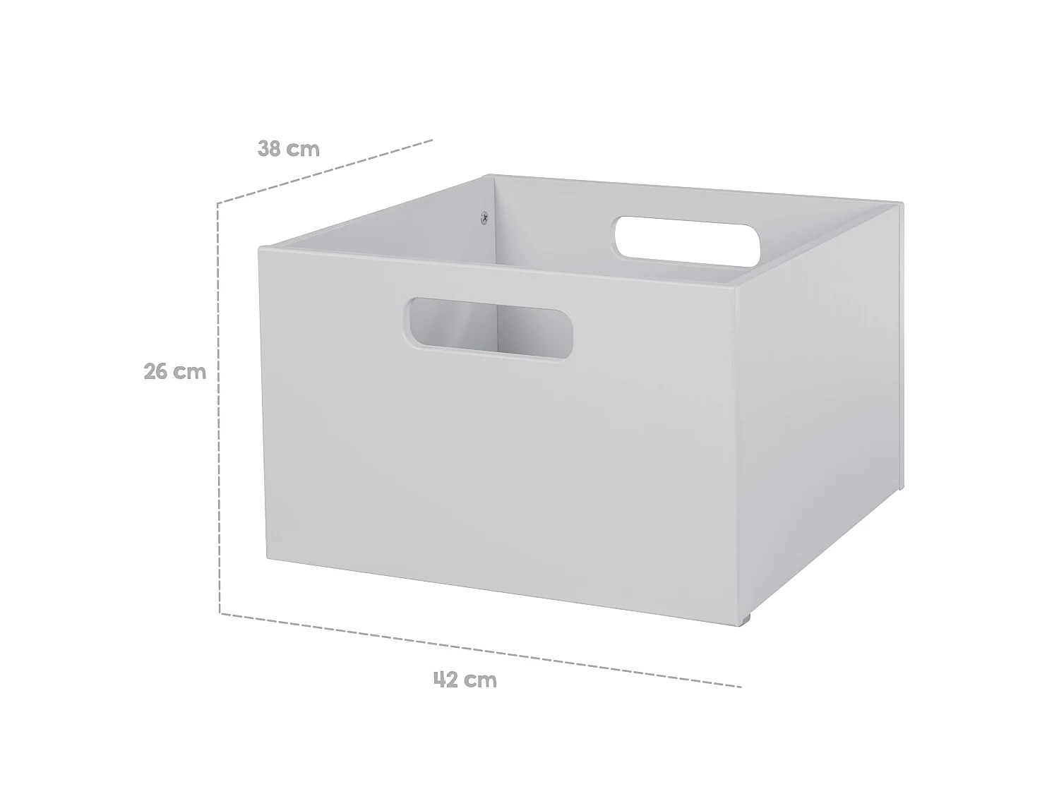 Boîte de Rangement pour Jouets Roba Gris 26x42x38 cm - Idéale pour l'Organisation de la Chambre des Enfants