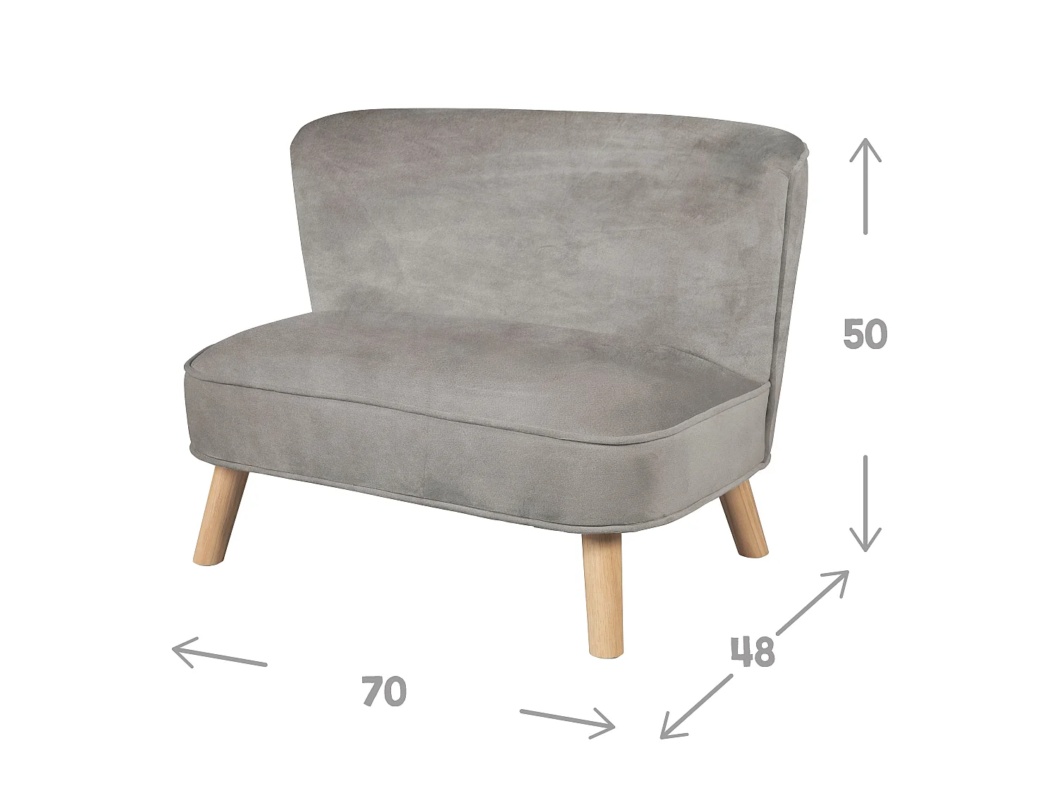 Kindersofa mit Holzfüßen