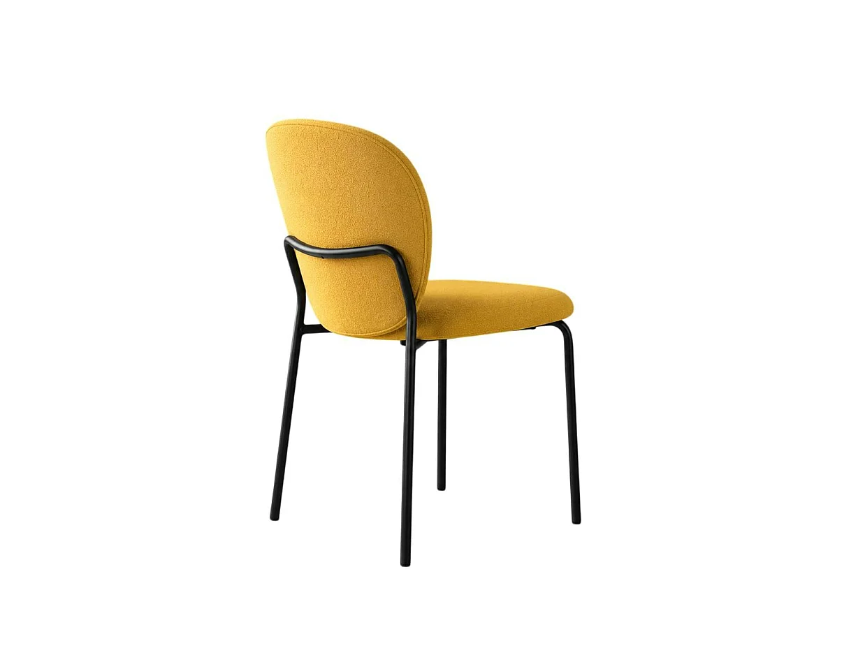 Chaise tissu moutarde design arrondi (lot de 2) LORA