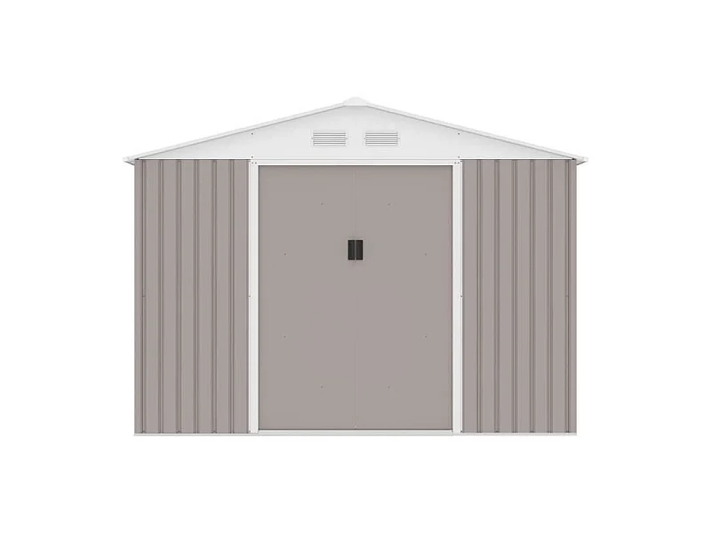 Metalen tuinhuis 8,84 m² - 277 x 319 x 202 cm - Inclusief verankeringsset - Taupe