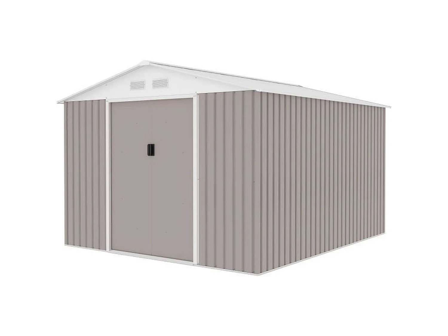 Metalen tuinhuis 8,84 m² - 277 x 319 x 202 cm - Inclusief verankeringsset - Taupe