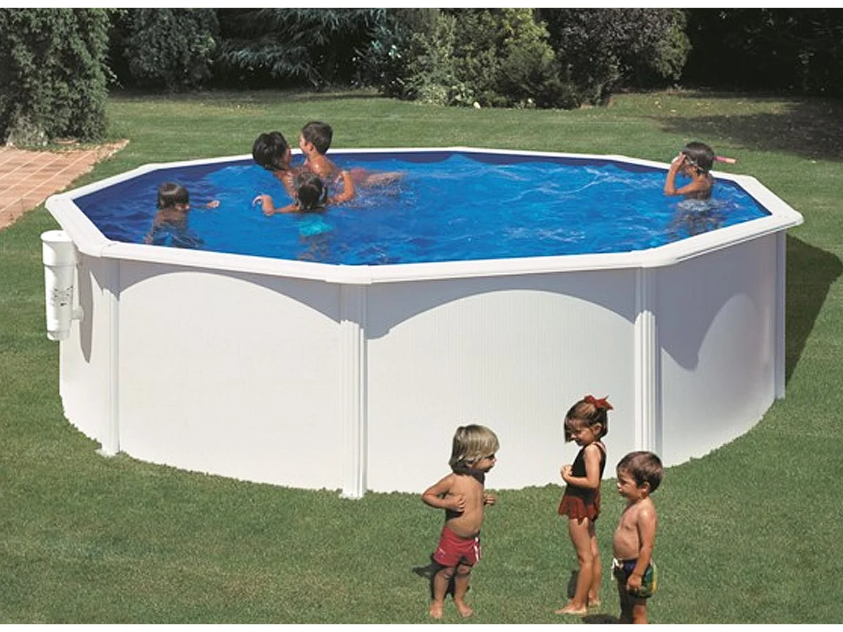 Gre Bora Bora Rundes Stahl Aufstellpool-Set - Weiß 4,80 x 1,22 m