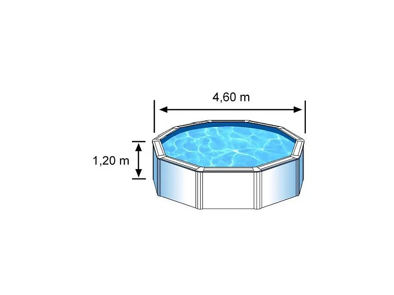 Gre Bora Bora Rundes Stahl Aufstellpool-Set - Weiß 4,80 x 1,22 m
