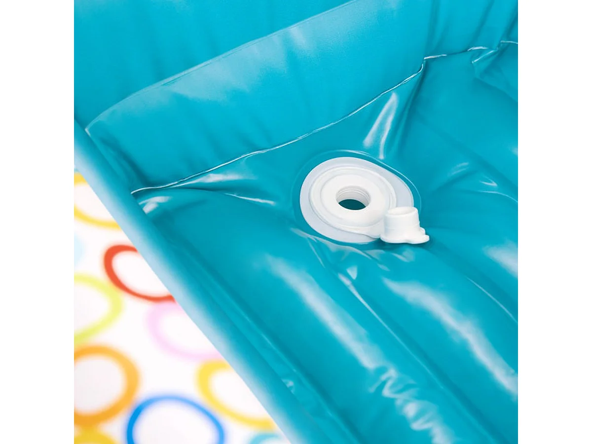 Bright Starts baignoire bébé gonflable 2-en-1 avec pompe intégrée et 8 balles - Bleu