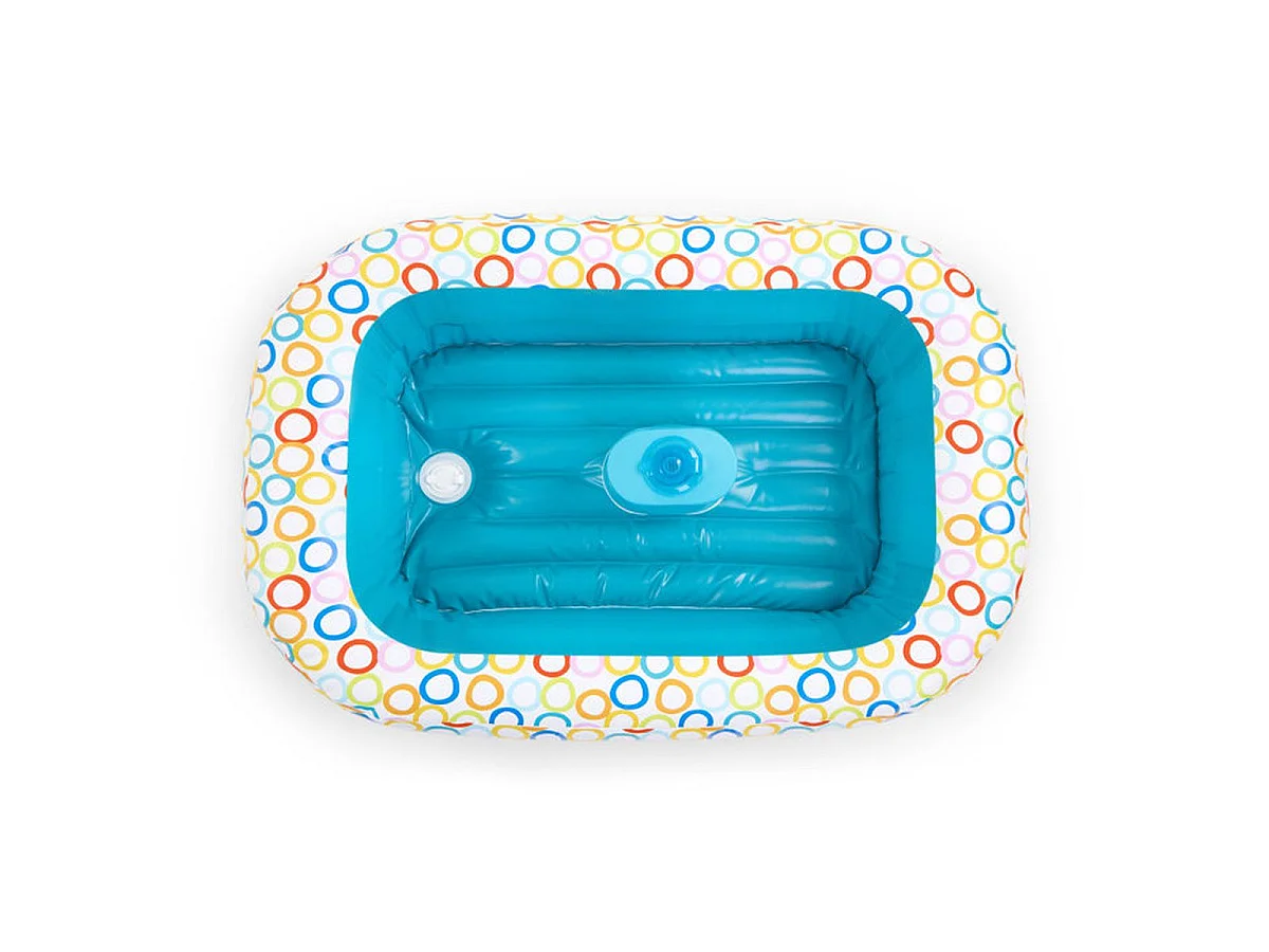 Bright Starts baignoire bébé gonflable 2-en-1 avec pompe intégrée et 8 balles - Bleu