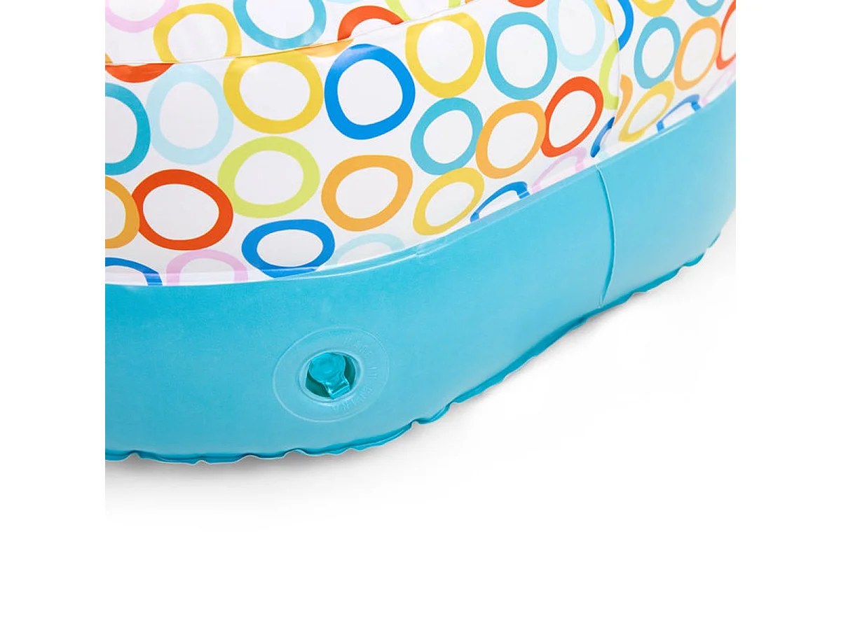 Bright Starts baignoire bébé gonflable 2-en-1 avec pompe intégrée et 8 balles - Bleu