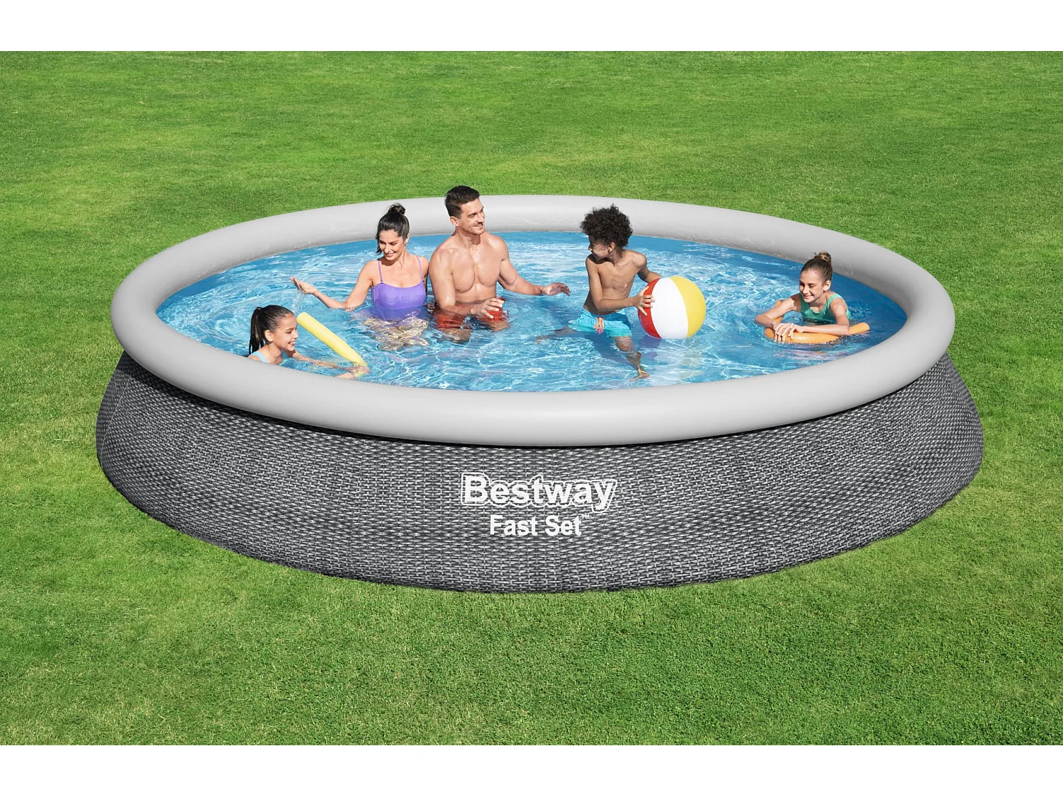 Piscina Hinchable Redonda Bestway Fast Set 457x84 cm con Depuradora de Cartucho 2006 L/H