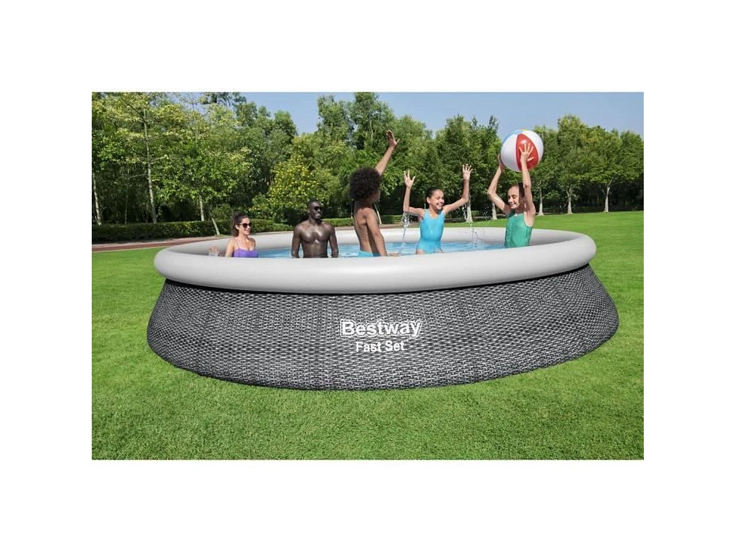 Piscina Hinchable Redonda Bestway Fast Set 457x84 cm con Depuradora de Cartucho 2006 L/H