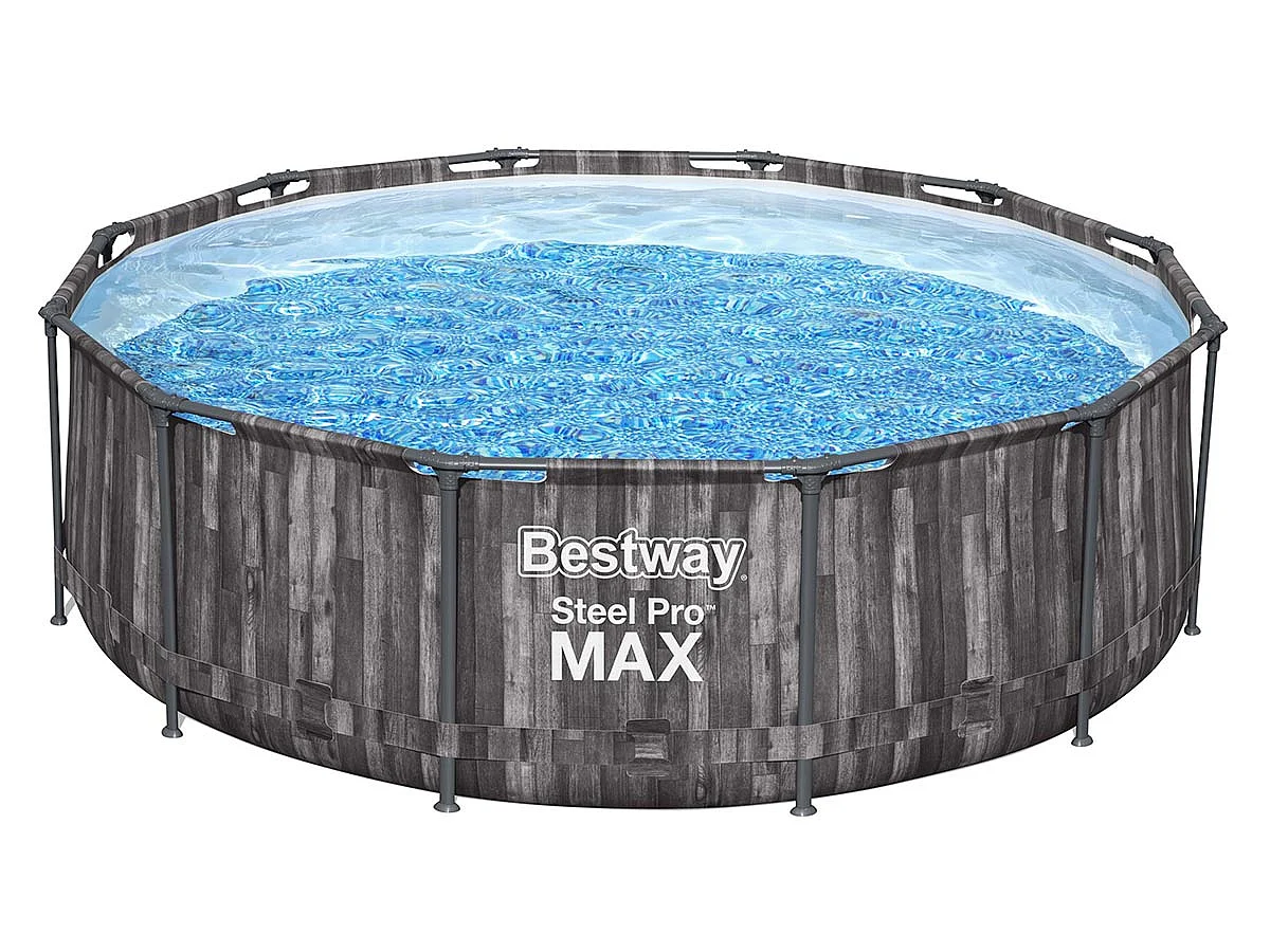 Piscina Fuori Terra Rotonda 366x100 cm con Pompa Filtro a Cartuccia 2.006 L/H Scala di Sicurezza