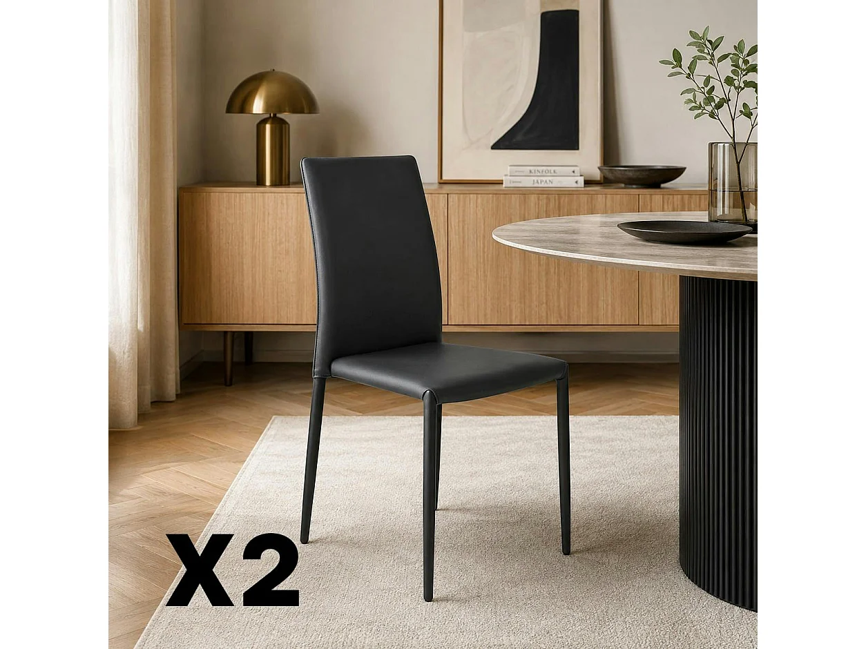 Chaise de salle à manger grise moderne (lot de 2) LORA