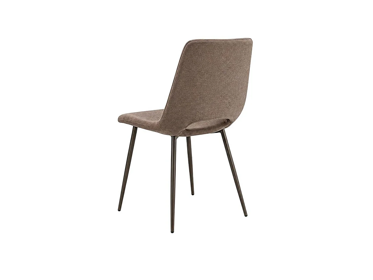 Chaise tissu marron à dossier ouvert (lot de 2) LORA