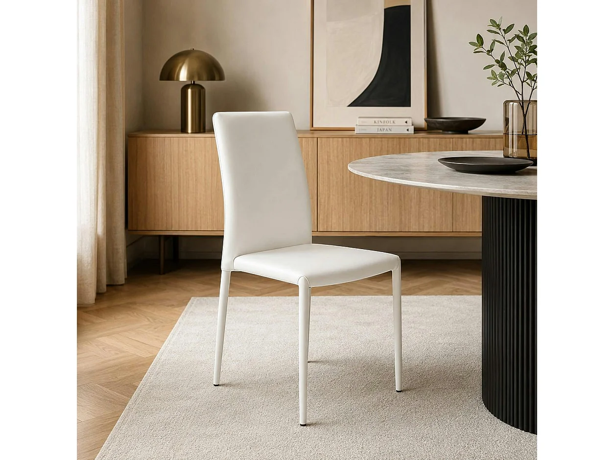 Chaise de salle à manger blanche moderne (lot de 2) LORA