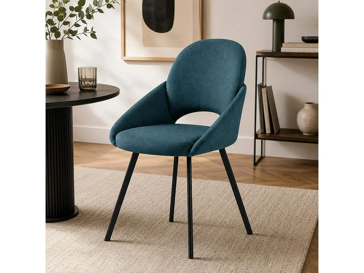 Chaise bleue à accoudoirs intégrés (x2) AUREN