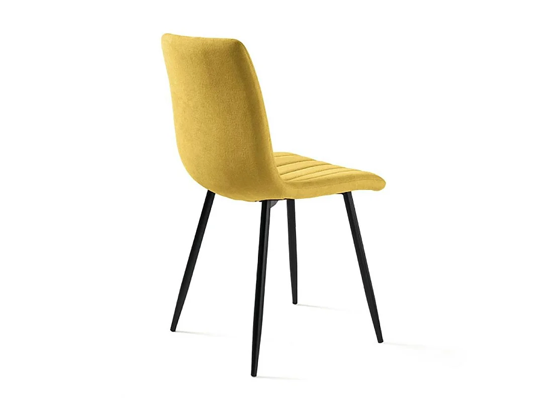 Chaise tissu moutarde à coutures verticales (lot de 2) LORA