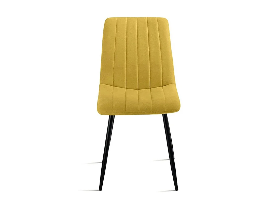 Chaise tissu moutarde à coutures verticales (lot de 2) LORA