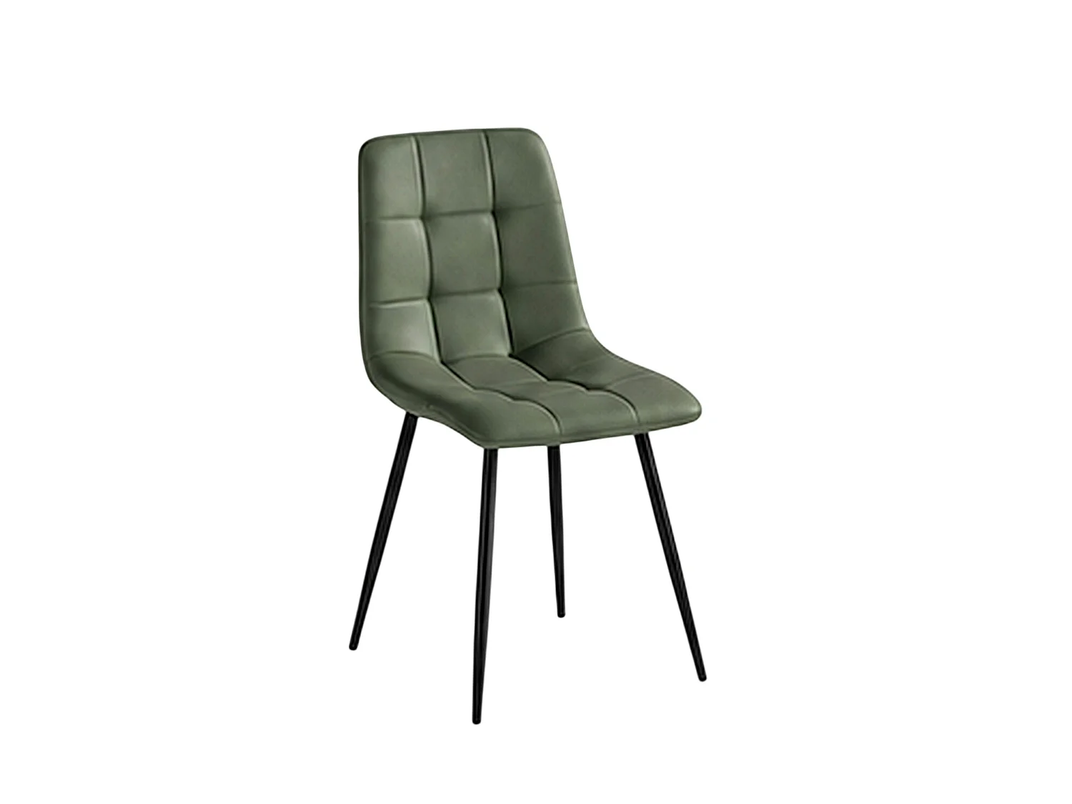 Chaise vert olive motif damier (lot de 2) LORA