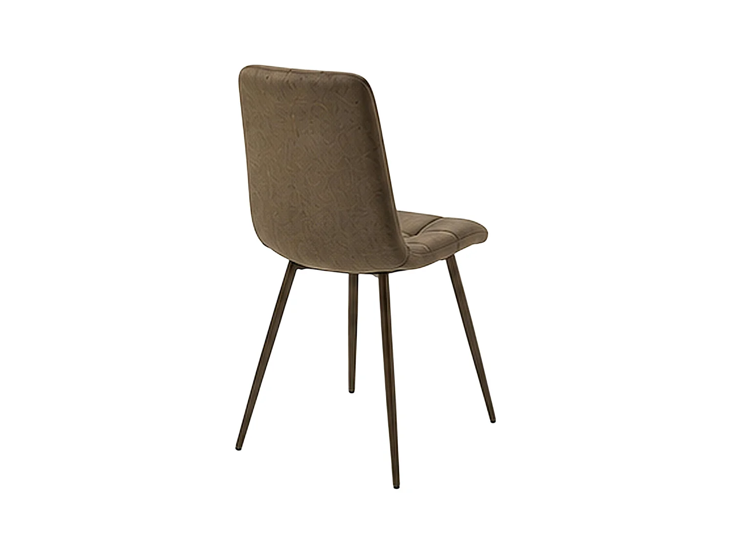 Chaise en tissu marron motif damier (lot de 2) LORA