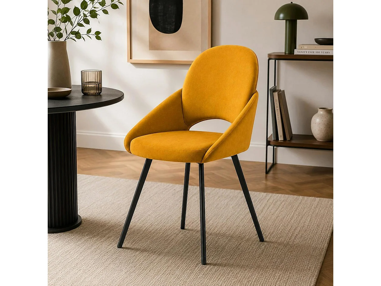 Chaise moutarde à accoudoirs intégrés (x2) AUREN