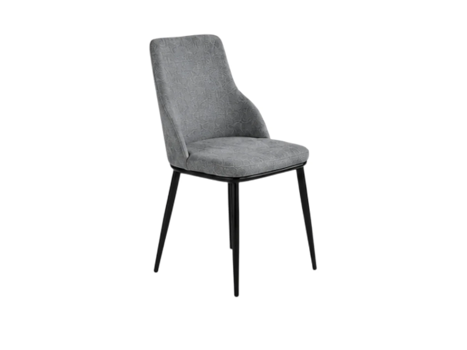 Chaise tissu gris pieds métal noir (x2) AUREN