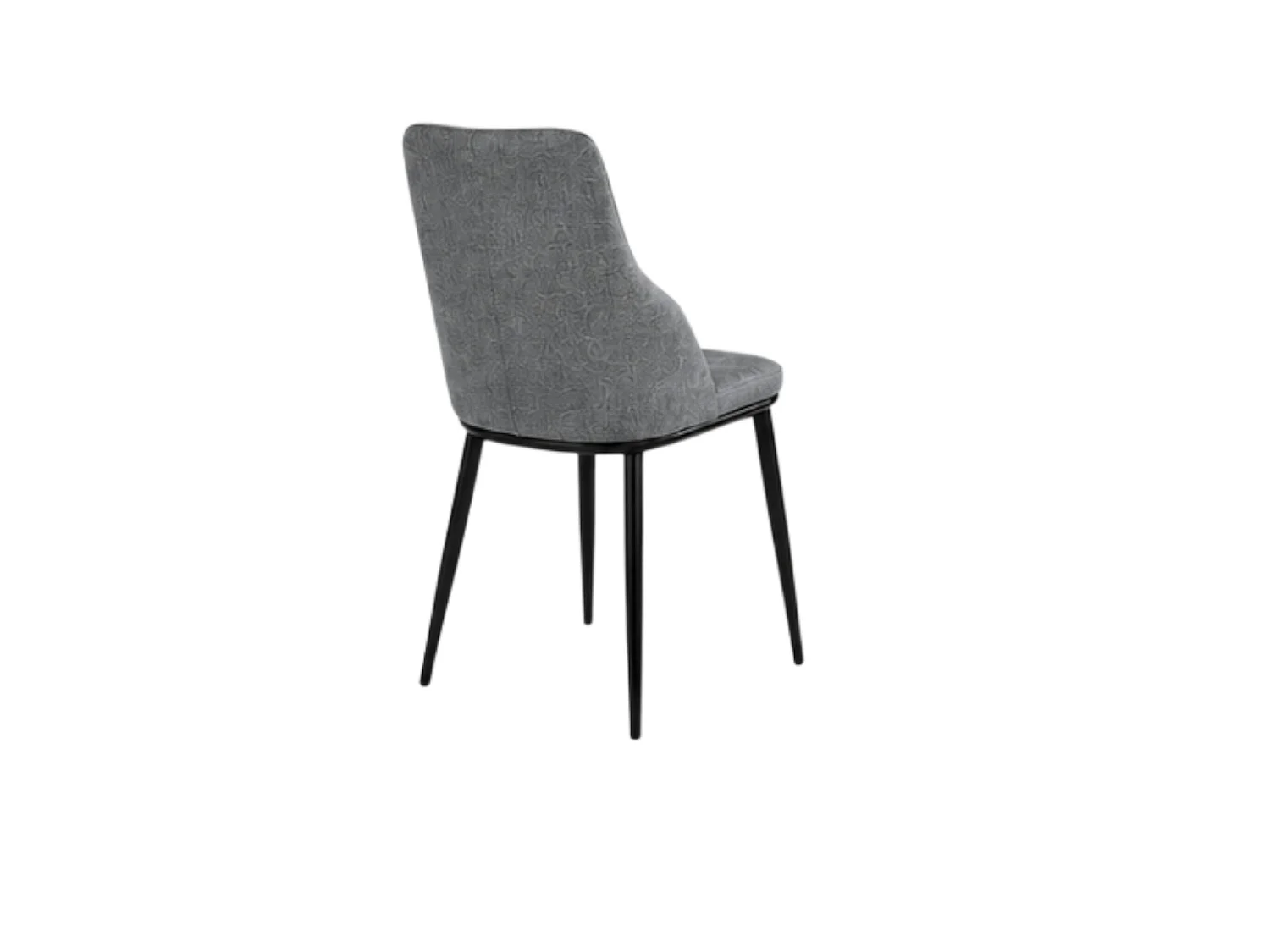 Chaise tissu gris pieds métal noir (x2) AUREN