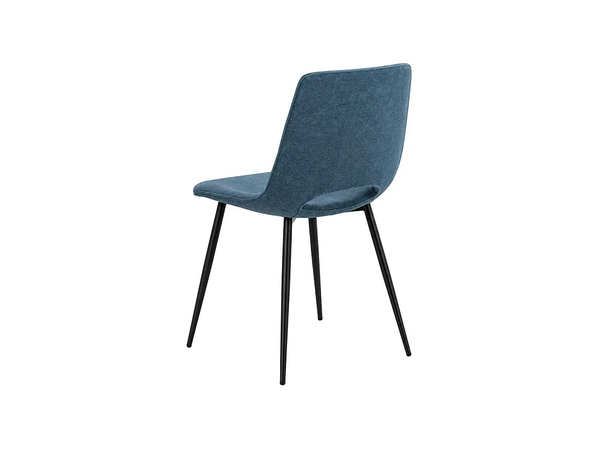 Chaise tissu bleu à dossier ouvert (lot de 2) LORA