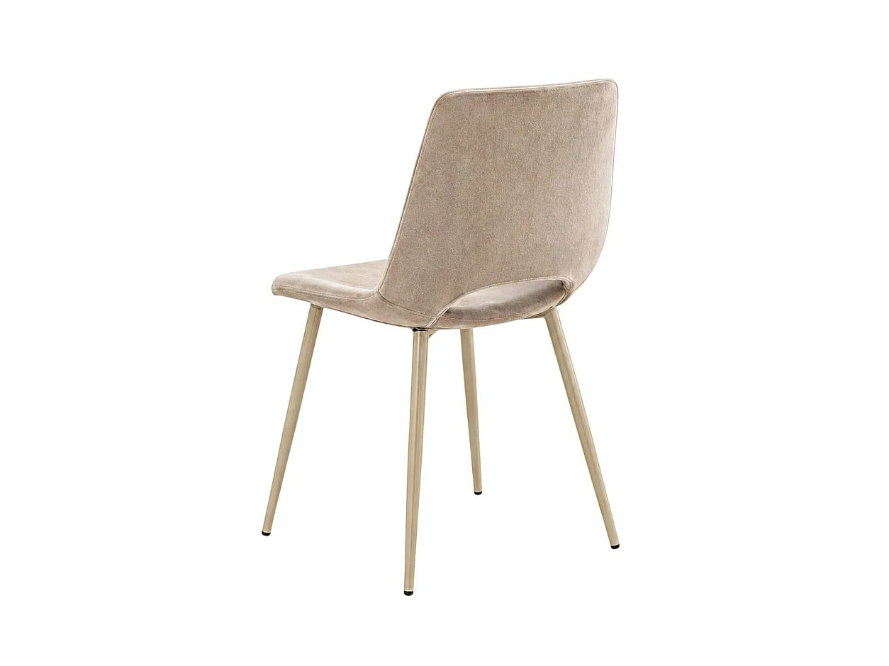 Chaise tissu taupe à dossier ouvert (lot de 2) LORA