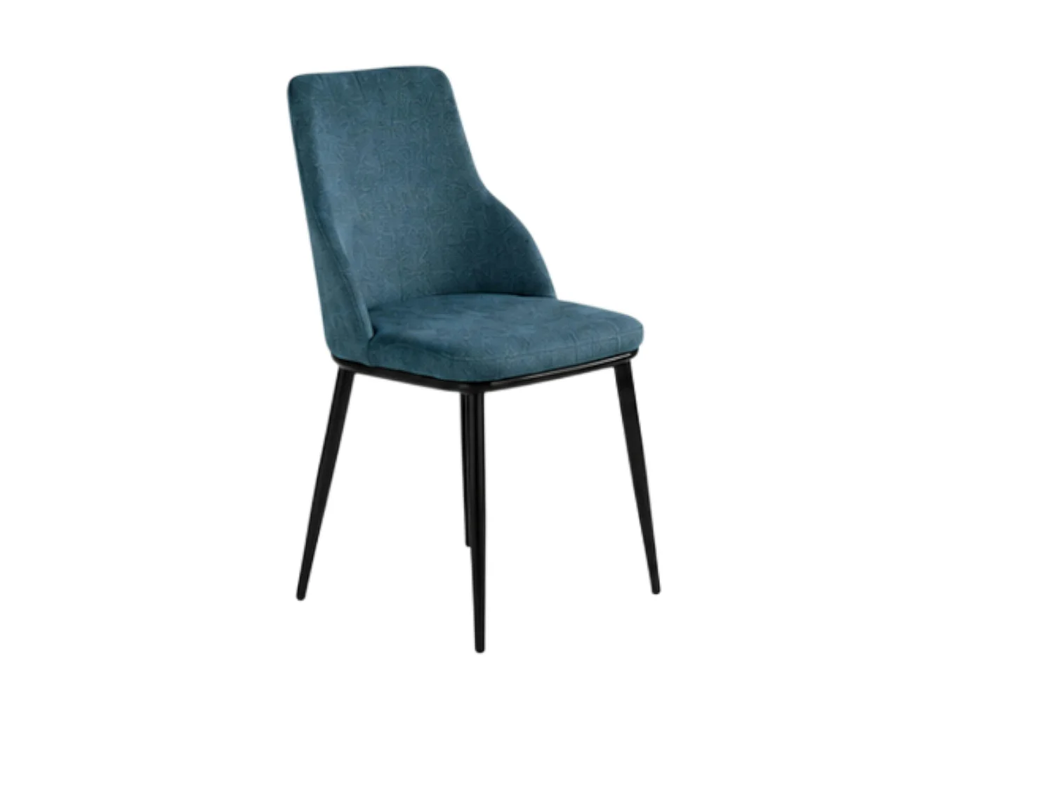 Chaise tissu bleu pieds métal noir (x2) AUREN