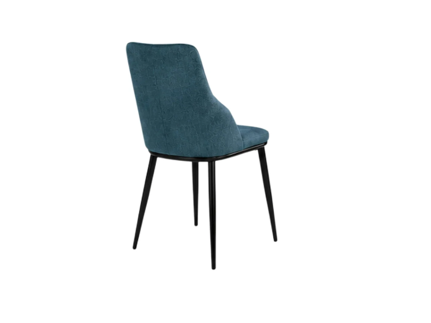 Chaise tissu bleu pieds métal noir (x2) AUREN