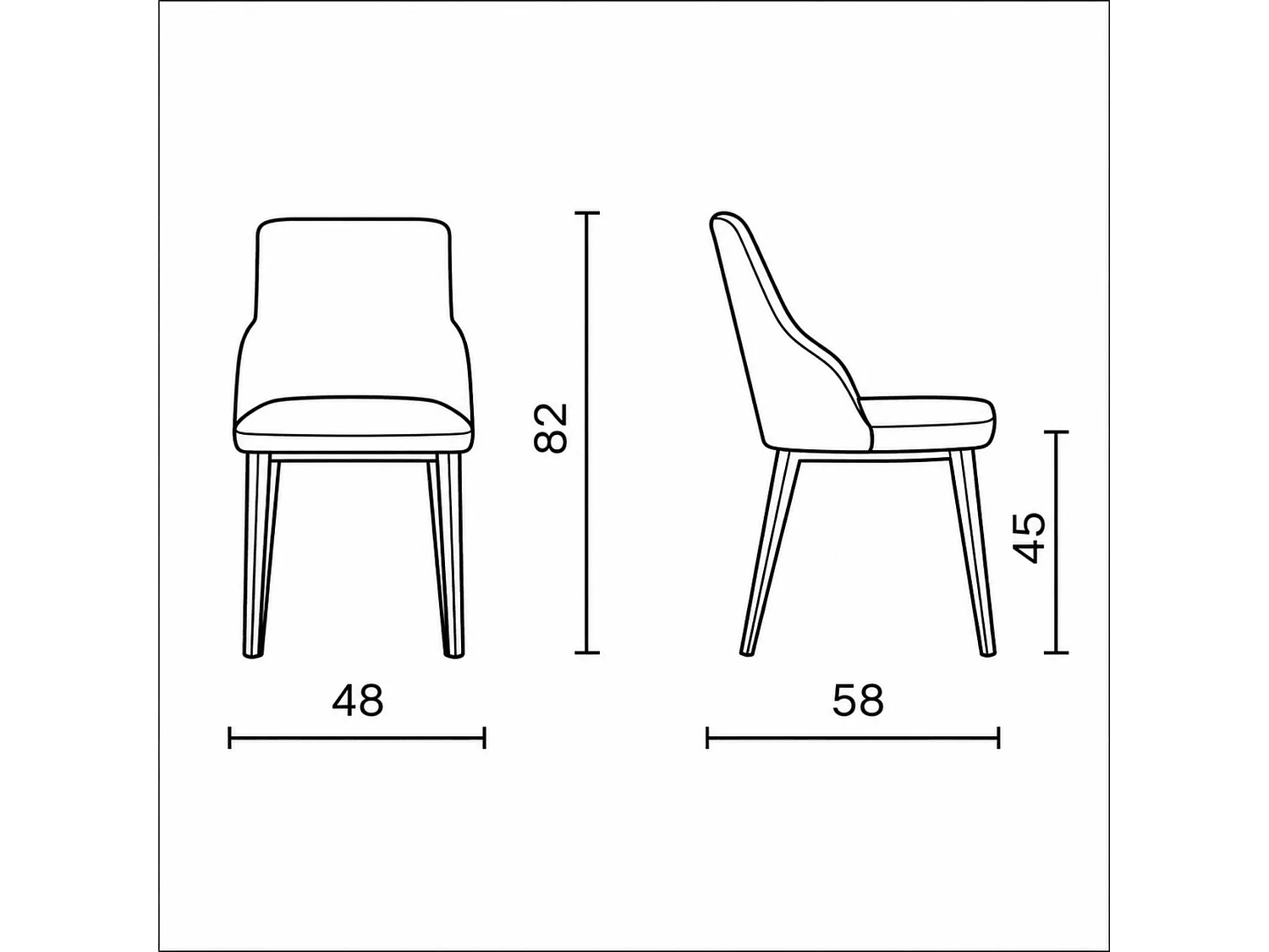 Chaise tissu bleu pieds métal noir (x2) AUREN