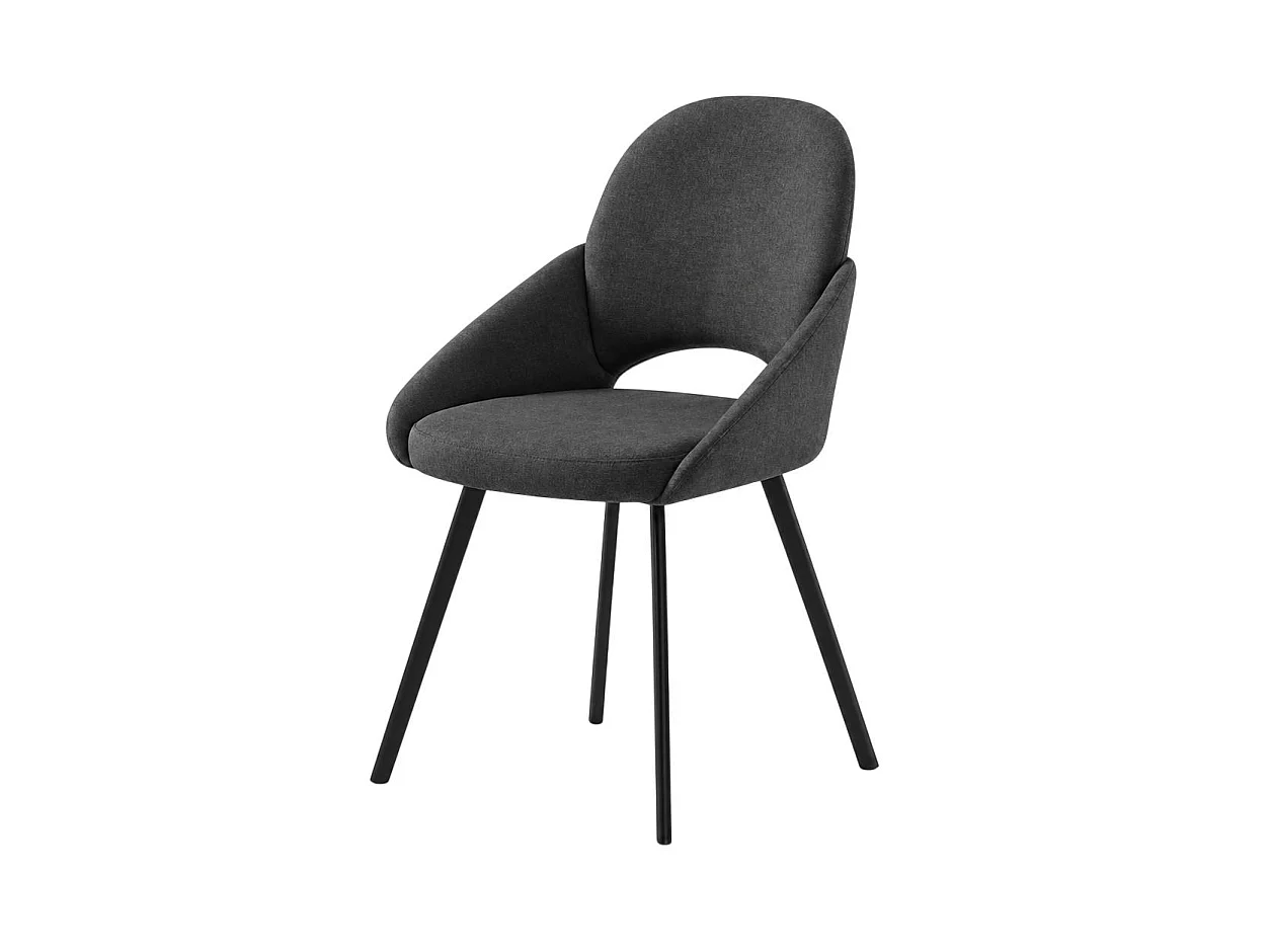 Chaise gris foncé à accoudoirs intégrés (x2) AUREN