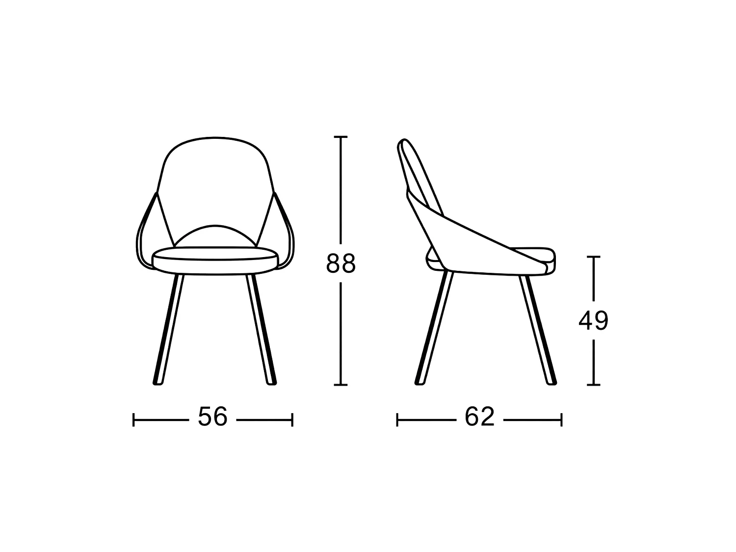 Chaise gris foncé à accoudoirs intégrés (x2) AUREN