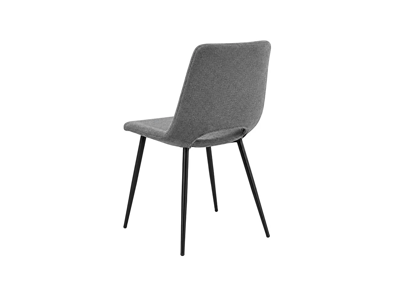 Chaise tissu gris foncé à dossier ouvert (lot de 2) LORA