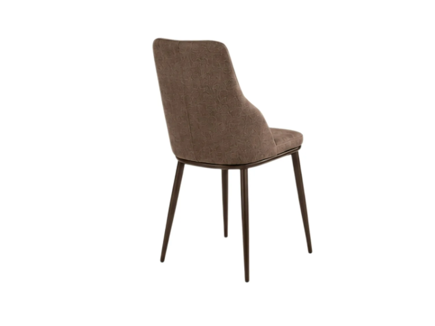 Chaise tissu marron pieds bronze (x2) AUREN