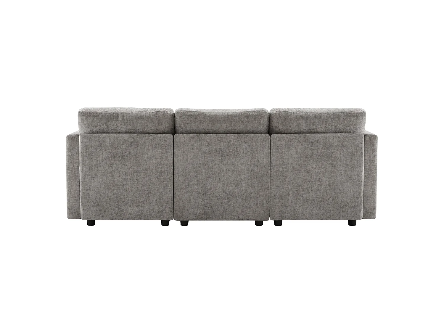 Canapé d'angle 3 places en velours chenille gris