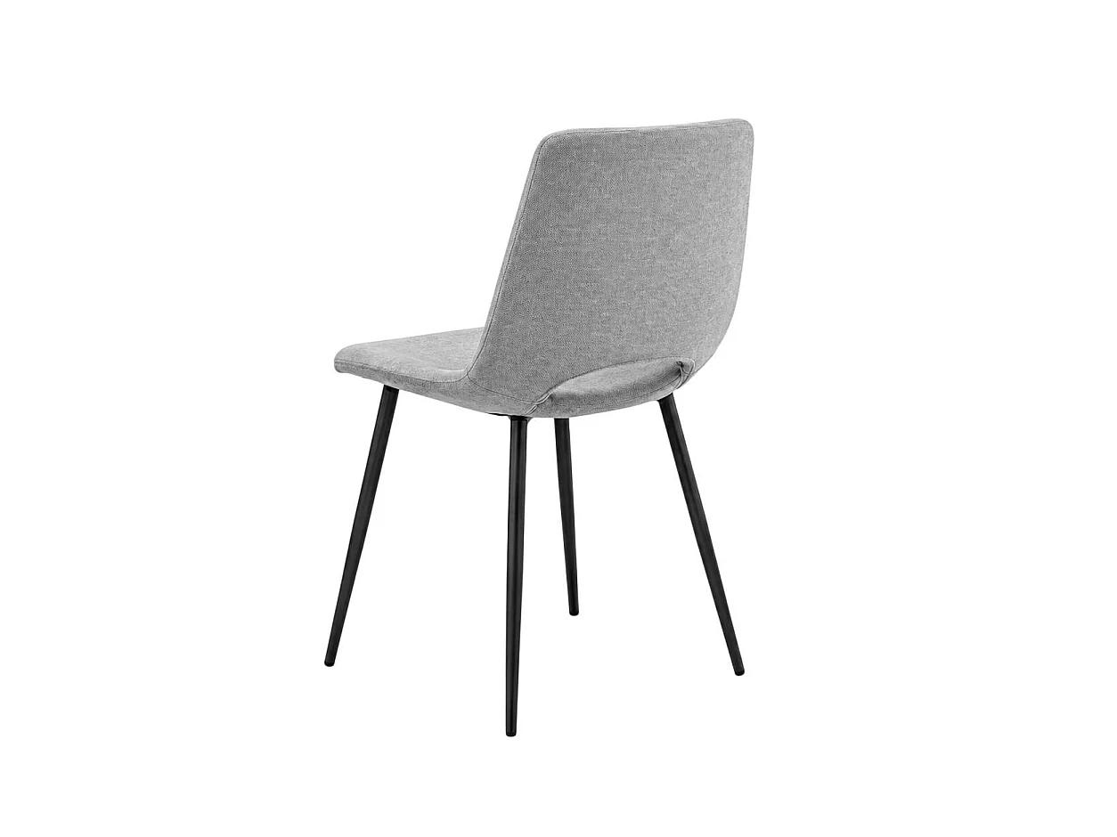 Chaise tissu gris à dossier ouvert (lot de 2) LORA