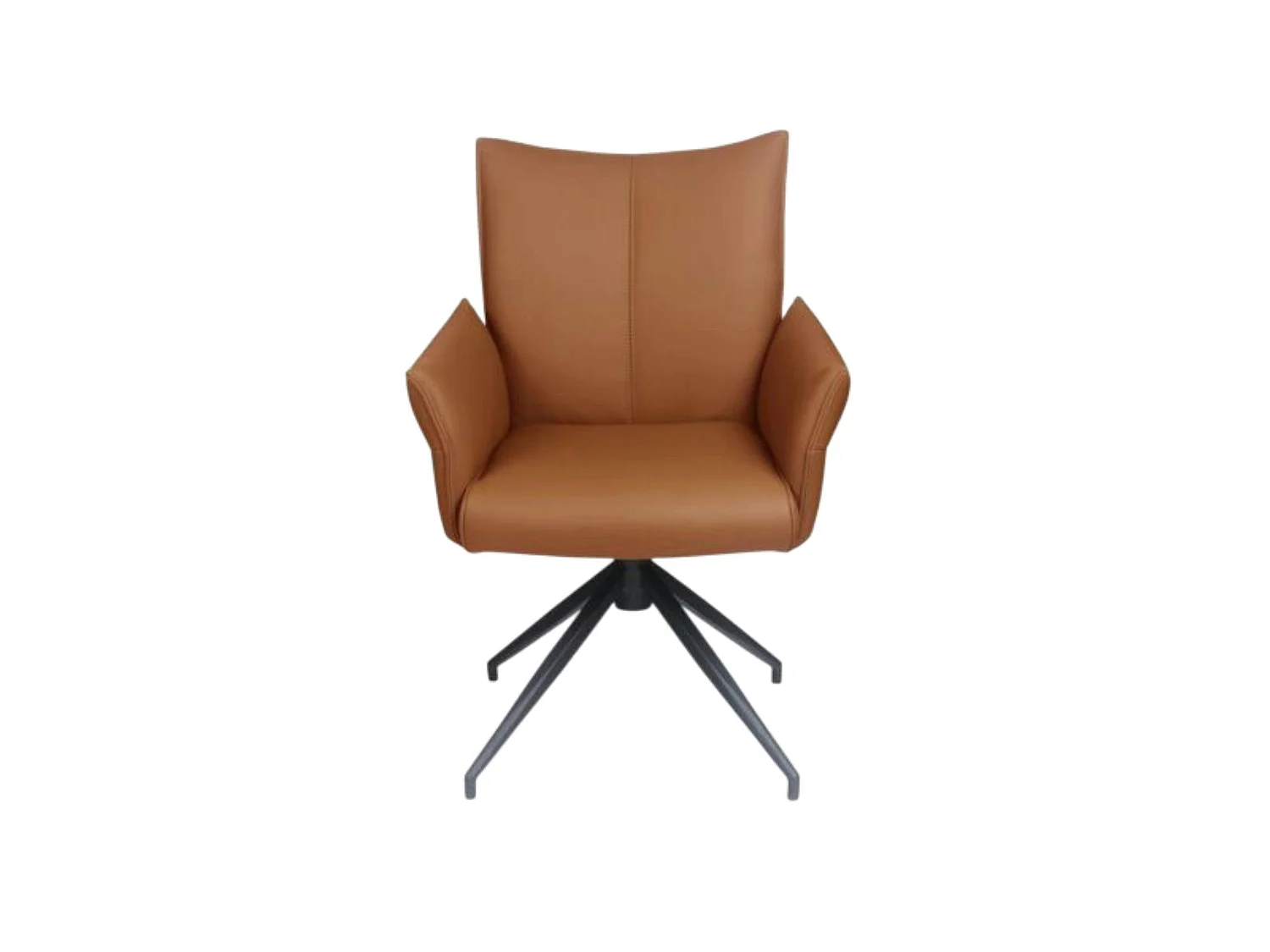 Fauteuil de table pivotant cuir cognac (x2) LOMBARDIE
