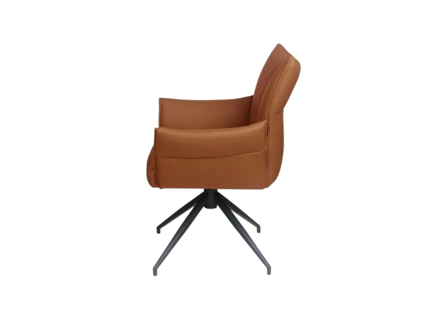 Fauteuil de table pivotant cuir cognac (x2) LOMBARDIE