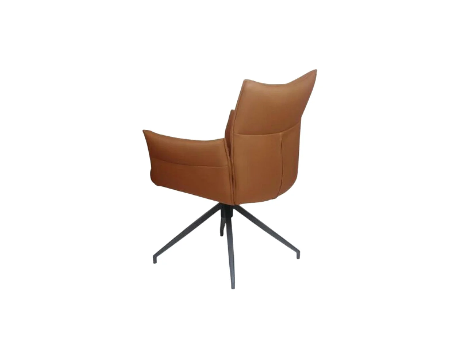 Fauteuil de table pivotant cuir cognac (x2) LOMBARDIE
