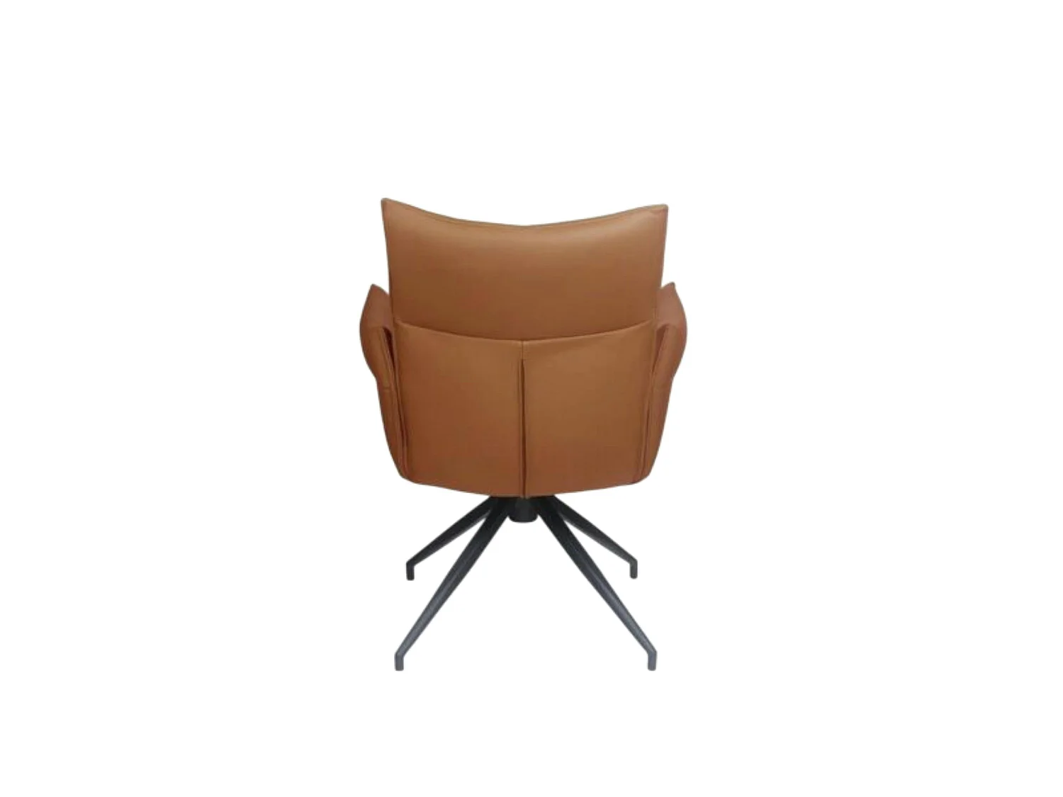 Fauteuil de table pivotant cuir cognac (x2) LOMBARDIE
