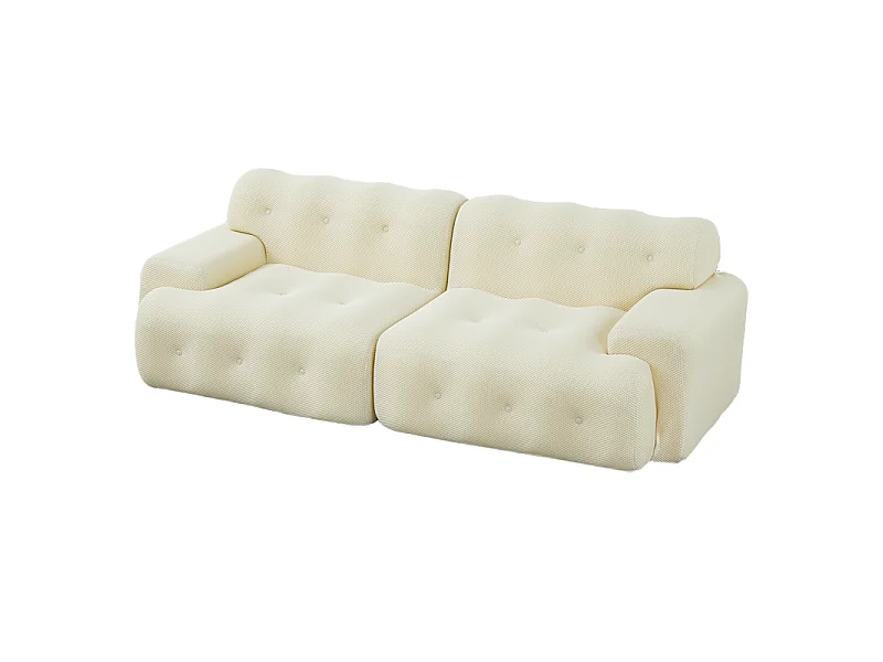 Canapé 2 places en velours beige