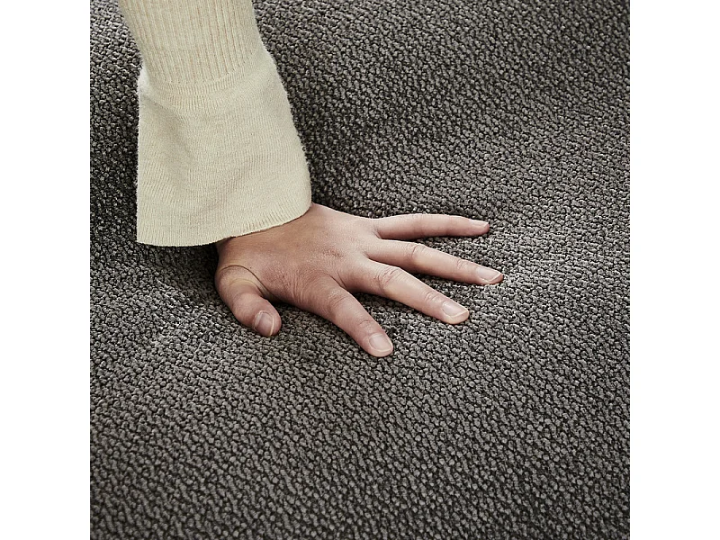 Divano modulare 2 posti in tessuto ciniglia, profondità seduta 68cm, 224×104×66cm, Grigio