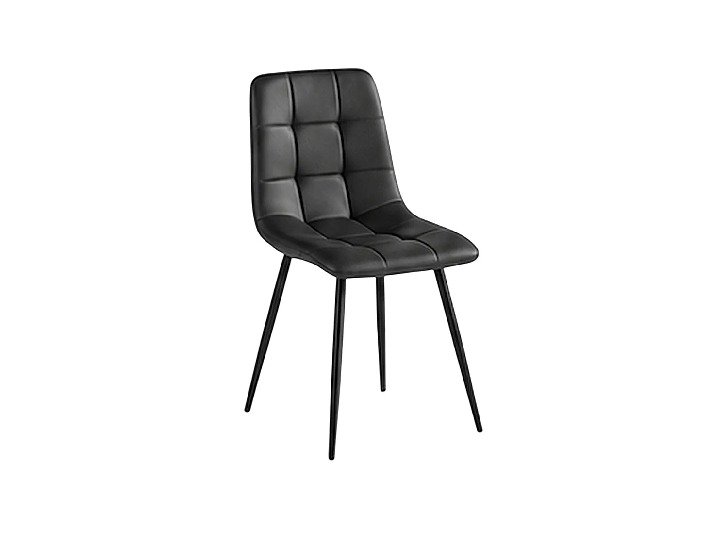Chaise gris foncé motif damier (lot de 2) LORA