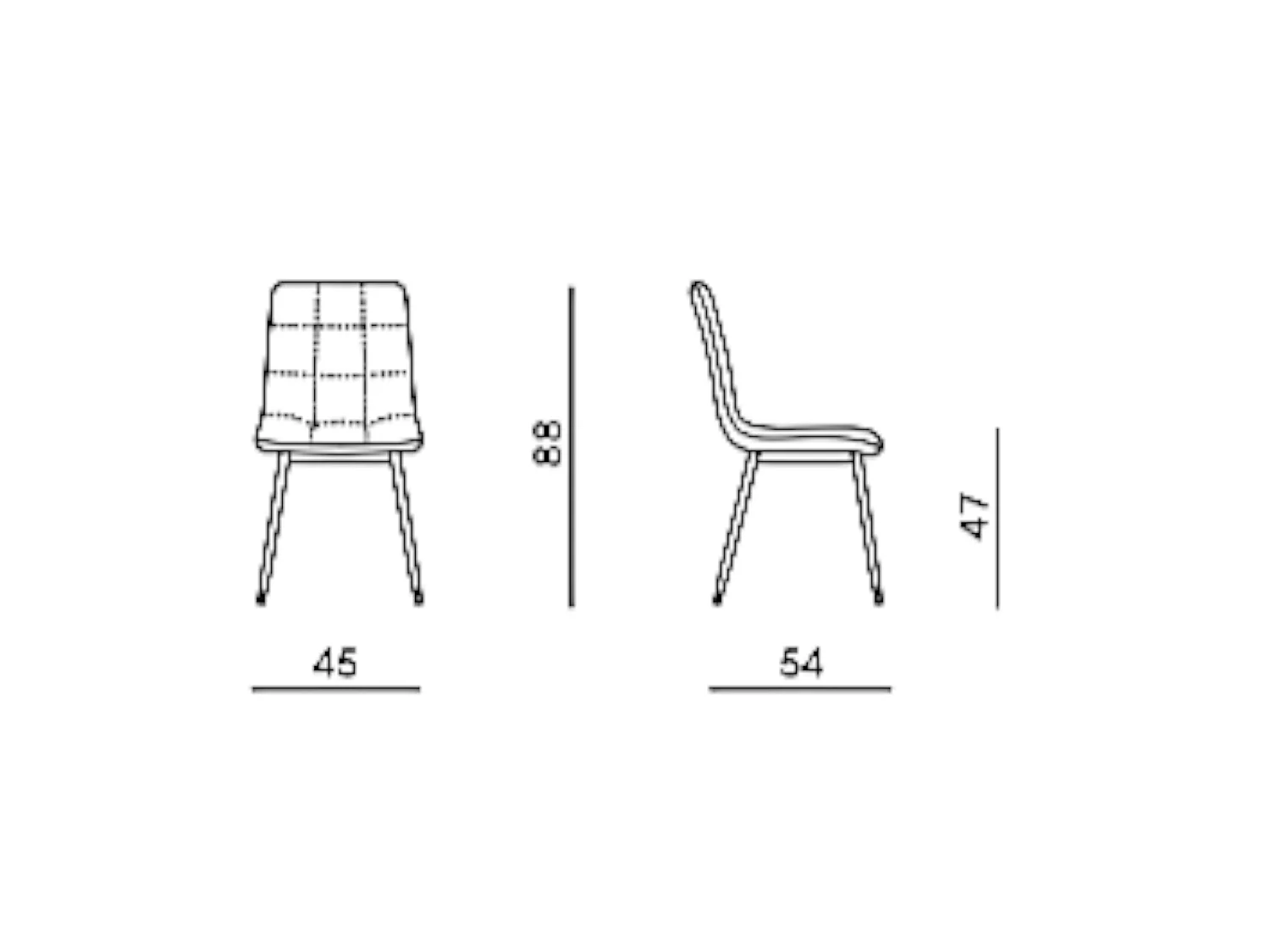 Chaise gris foncé motif damier (lot de 2) LORA