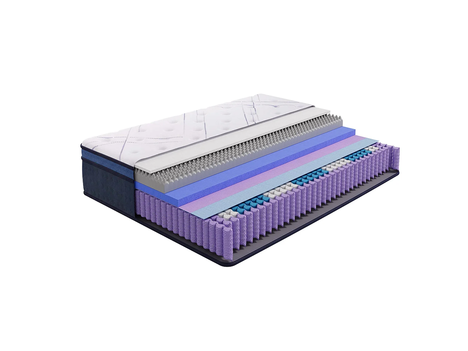 Matelas 140x190- cm - Ressorts ensachés, Ferme(H3), épaisseur 25 cm