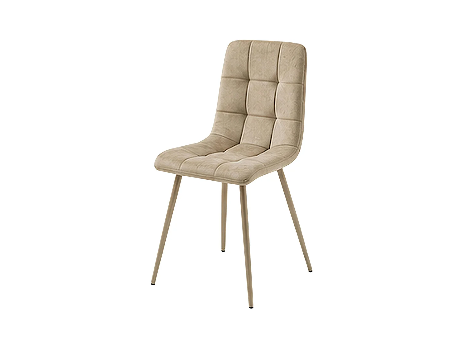 Chaise en tissu taupe motif damier (lot de 2) LORA