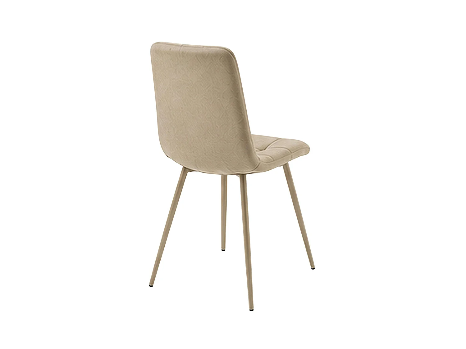 Chaise en tissu taupe motif damier (lot de 2) LORA