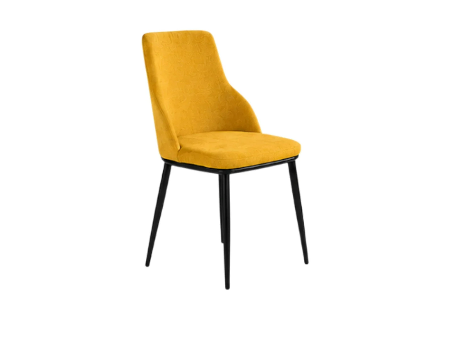 Chaise tissu jaune pieds métal noir (x2) AUREN