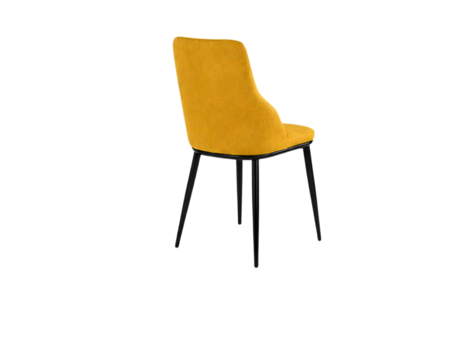 Chaise tissu jaune pieds métal noir (x2) AUREN