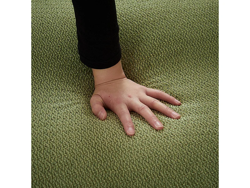 Divano modulare 2 posti in tessuto ciniglia, profondità seduta 68cm, 224×104×66cm, Verde