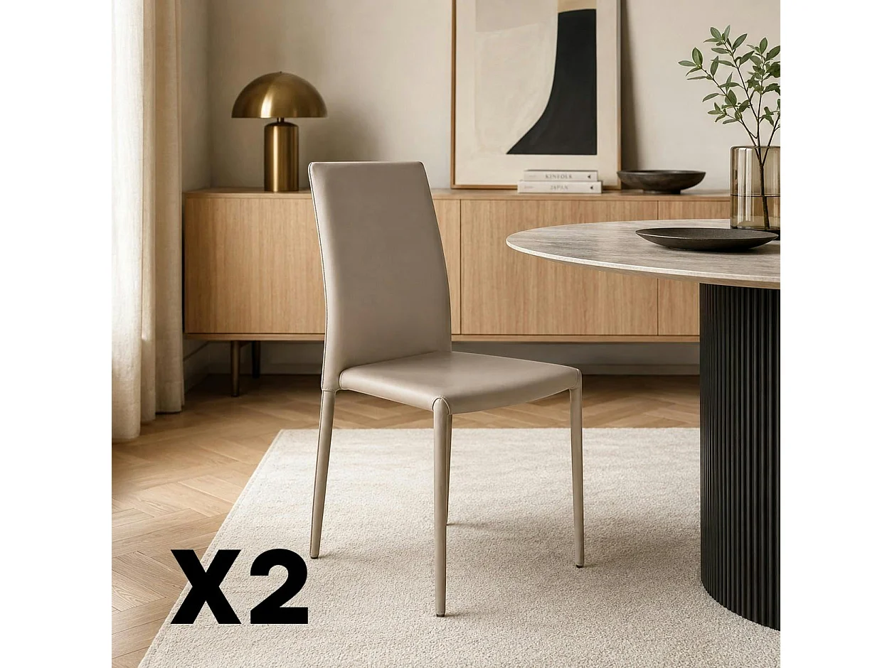 Chaise de salle à manger taupe moderne (lot de 2) LORA